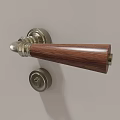 Retro Door Handle Walnut Door Handle 3d model