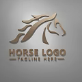 Golden Horse Head Pendant Design With Elegant Logo And Tagline