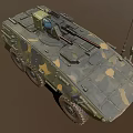 Functional Military Armored Vehicle With Camouflage Paint Six Wheels And Top Mounted Weapon System