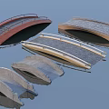 Various Landscape Bridges Design With Arched Shapes Wooden And Stone Structures