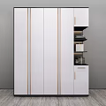 Modern Wardrobe Design With Glass Doors Gold Accents Storage Shelves And Drawers