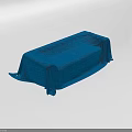 Two Seater Sofa Covered with Blue Cloth in White Background with Soft Fabric
