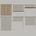 Wall Display Of Various Blinds With Wooden Metal Slats And Modern Design