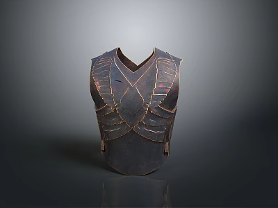 Dark Metallic Decorative Household Vest With V-neck Design And Intricate Patterns 3d model