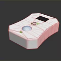 Sleek Silver Computer Accessory With LCD Display And Circular Control Button