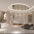 Elegant Modern Beauty Hair Salon Interior With Reception Desk Soft Lighting And Comfortable Seating