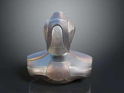Weapon Protective Armor With Metallic Chest Plate Helmet And Structured Futuristic Design 3d model