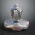 Weapon Protective Armor With Metallic Chest Plate Helmet And Structured Futuristic Design