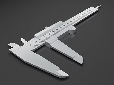 Stainless Steel Vernier Caliper Tool For Precision Measurement On Black Surface 3d model