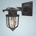 Industrial Style Wall Light With Black Metal Frame And Exposed Filament Bulb Design