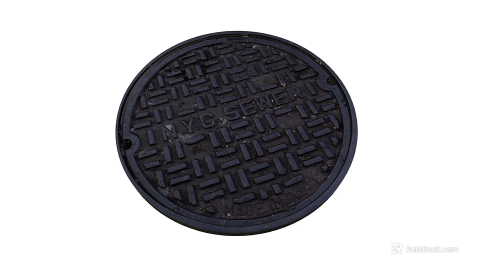 Road Manhole Cover With Circular Design And Diamond Pattern For Urban Use 3d model 