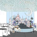 Luxury Banquet Hall Decor With Crystal Chandeliers And Floral Arrangements