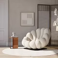 Modern Single-person Sofa Single-person Casual Sofa Side-screen Combination 3d model