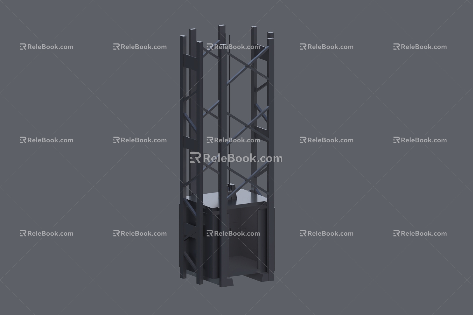 Skip cargo elevator cage industrial elevator 3d model