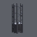 Skip cargo elevator cage industrial elevator 3d model