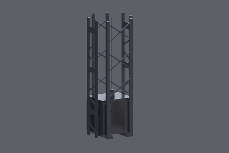 Skip cargo elevator cage industrial elevator 3d model