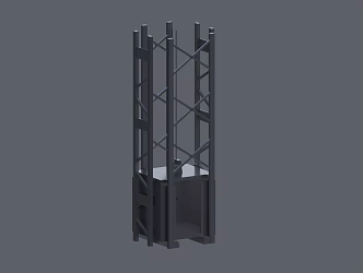 Skip cargo elevator cage industrial elevator 3d model