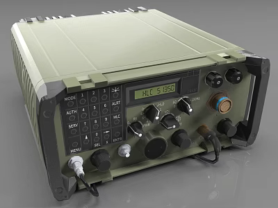 Rugged Green Portable Electronic Device With Digital Display Knobs Buttons And Ports 3d model