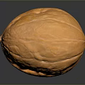 Shelled Walnut With Natural Surface Texture On Dark Background Showing Reflection