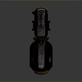 Futuristic Sci Fi Weapon With Black And Orange Modern Design And Barrel Grip