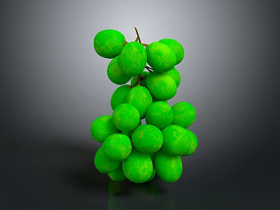 Plump Fresh Green Grapes with Vibrant Color and Juicy Look on Dark Background 3d model