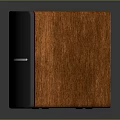 Modern Audio Speaker With Wooden Panel Gray Finish Sleek Design And Metal Accent