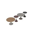 Modern Round Dining Tables With Tapered Base In Pink And Beige Colors