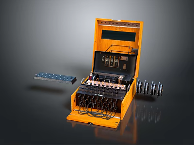 Yellow Electronic Control Panel With Internal Wires Connectors And Terminal Block 3d model