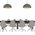 Modern meeting table and chair simple meeting table and chair combination 3d model