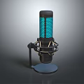 Modern Headphone Speaker Featuring Blue LED Lights And Sleek Metal Stand Design
