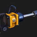 Yellow And Black Pneumatic Impact Wrench With Ergonomic Handle Metal Rod And Durable Build