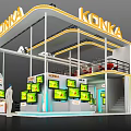 KONKA Modern Exhibition Booth With Multiple TV Screens And Display Features 3d model