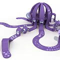 Purple Octopus Shaped Play Equipment with Tentacle Slides and Polka Dot Decorations for Kids