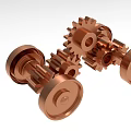 Industrial Equipment Copper Colored Gears And Rollers Mechanical Transmission Parts