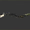 3D Terrain Model Featuring Mountain Ranges Green Vegetation Snowy Areas and Blue Water Bodies