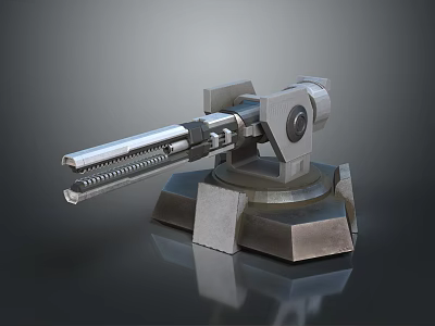 Turret Turntable Railgun Sci-fi Tower Defense Game Tower Defense Sci-fi Turret Game Turret Game Battery 3d model