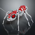Red and White Mechanical Ant Robot With Long Antennae And Mechanical Legs