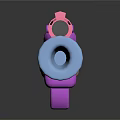 Colorful Kids Toy Gun With Pink Blue Design And Cartoon Bear Pattern