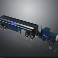 Blue Fuel Tanker Truck Semi Trailer With Multiple Wheels And Modern Design
