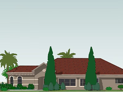 Modern single-family villas, rural houses, European and American houses 3d model