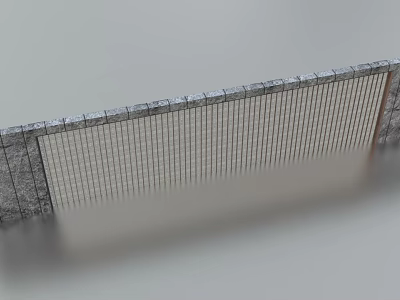 Modern Feature Wall Design With Stone Cladding And Vertical Metal Slats 3d model