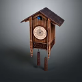 Clock Wall Clock Retro Clock Retro Clock Large Clock Pendulum Furnishings 3d model