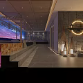 Luxurious SPA Sauna Corridor With Gray Marble Walls Red Maple Tree And Modern Lantern Decor