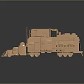 Copper Colored Electric Toy Train With Multiple Carriages And Detailed Design