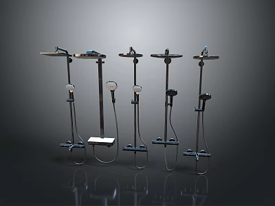 Modern Shower Fixtures With Various Styles And Stainless Steel Design For Bathroom 3d model