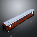 Vintage Train Carriage Red Body With White Roof And Multiple Windows