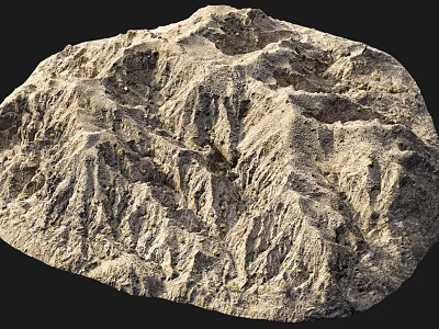 Garden Landscape Featuring Natural Rock Formation With Mountain Like Surface Texture 3d model