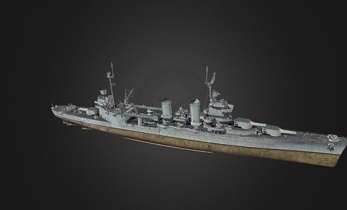 modern warship destroyer weapon ship cruiser ship 3d model