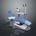 Modern Dental Clinic Chair with Adjustable Light Instrument Tray and Assistant Stool