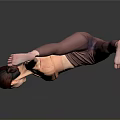 Woman Performing Yoga Handstand With One Hand Balancing Extended Legs On Dark Background